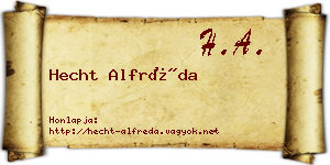 Hecht Alfréda névjegykártya